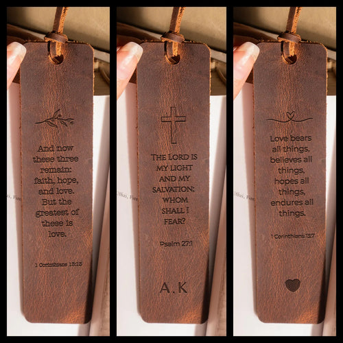 Bible Verse Leather Bookmarks (2 pack)