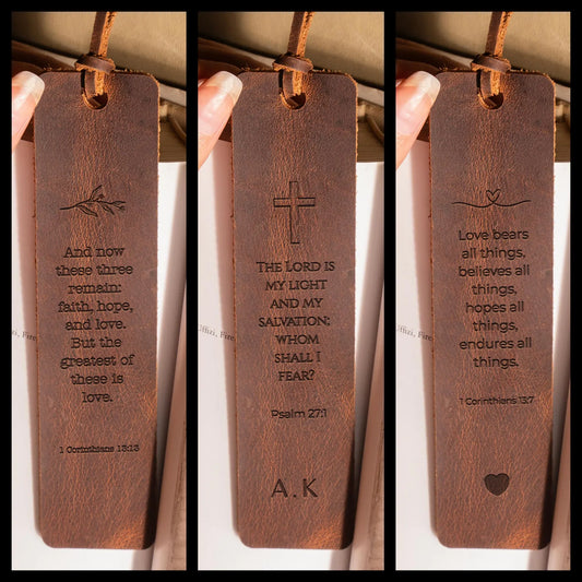 Bible Verse Leather Bookmarks (2 pack)